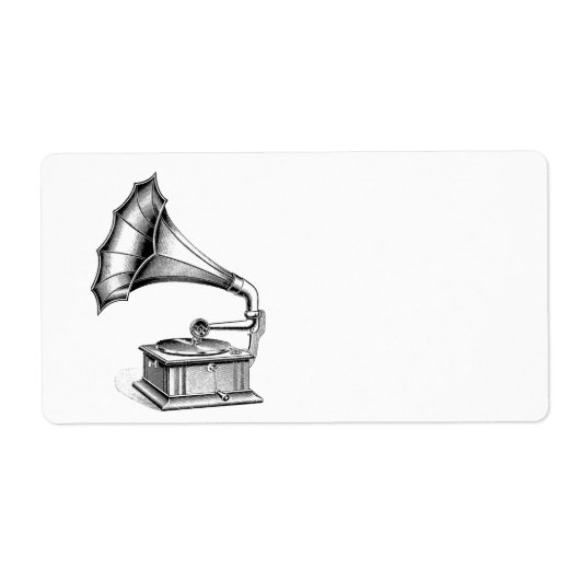 ヴィンテージレコードプレーヤー音楽楽器 ラベル (正面)