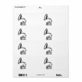 ヴィンテージレコードプレーヤー音楽楽器 ラベル (フルシート)