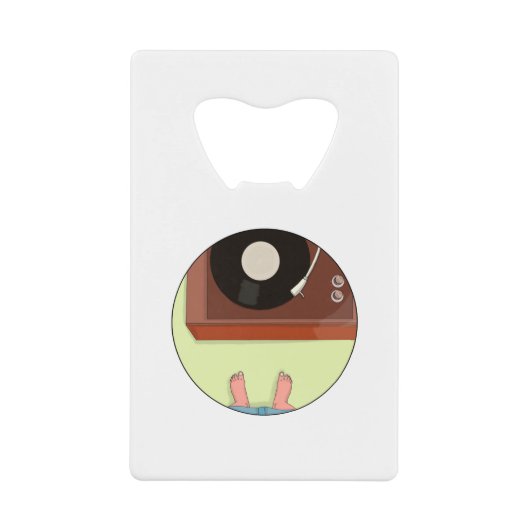 ヴィンテージレコードプレーヤー クレジットカード栓抜き (正面)