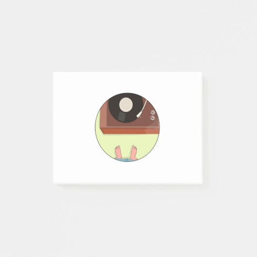 ヴィンテージレコードプレーヤー ポストイット (正面)