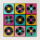 ヴィンテージレコードレトロの背景 ジグソーパズル (横)