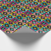 ヴィンテージレコードレトロの背景 ラッピングペーパー (角)