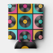 ヴィンテージレコードレトロの背景 缶クーラー (正面)