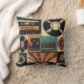 ヴィンテージレコード及びカセットテープ名前をカスタムする クッション (ブランケット)