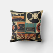 ヴィンテージレコード及びカセットテープ名前をカスタムする クッション (裏面)