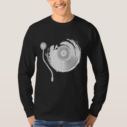 ヴィンテージレコード演奏者記録収集家むし Tシャツ (正面)