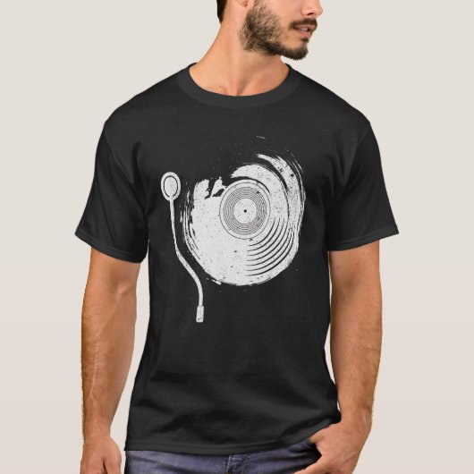 ヴィンテージレコード演奏者記録収集家むし Tシャツ (正面)