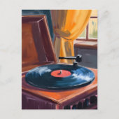 ヴィンテージレコード絵を描プレーヤー ポストカード (正面)