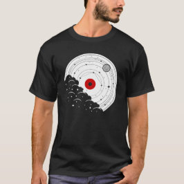 ヴィンテージレコード自然デザイン Tシャツ