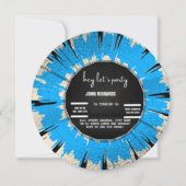 ヴィンテージレコード誕生日の招待 セーブザデート (正面)