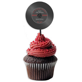 ヴィンテージレコード誕生日パーティーステッカー – Retr ラウンドシール