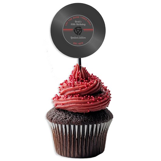 ヴィンテージレコード誕生日パーティーステッカー – Retr ラウンドシール