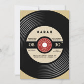 ヴィンテージレコード誕生日招待状 招待状 (正面)