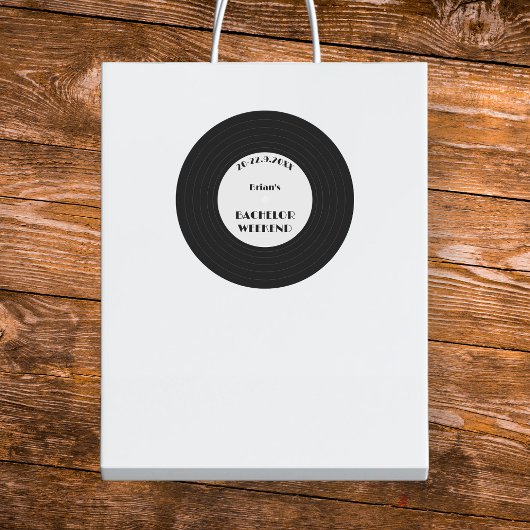 ヴィンテージレコード音楽ブラック独身ウィークエンド ラウンドシール