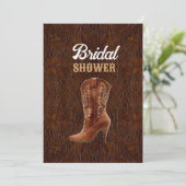 ヴィンテージレザーカウボーブーツカントリーブライダルシャワー 招待状 (スタンド正面)