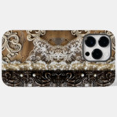 ヴィンテージレザーカントリーレースルックウィメンズ Case-Mate iPhoneケース (裏面 (横))