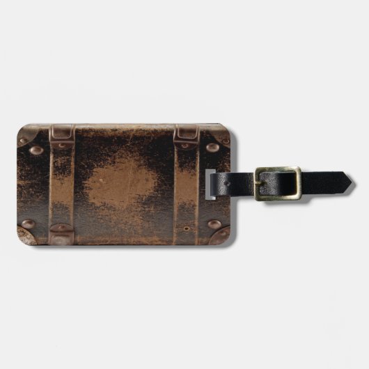 ヴィンテージレザースーツケース ラゲッジタグ (正面横)