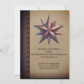 ヴィンテージレザーニューチャプタ誕生日招待状 招待状 (裏面)