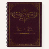 ヴィンテージレザーブックウェディングプランナー ノートブック (正面)