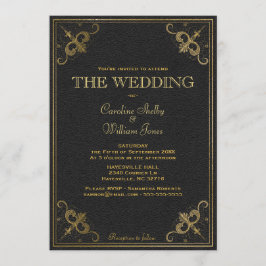 ヴィンテージレザーブック結婚式招待状 招待状