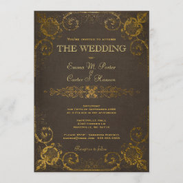 ヴィンテージレザーブック結婚式招待状 招待状