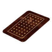 ヴィンテージレザーブラウンと金ゴールドダマスクパターン マグネット (左側)