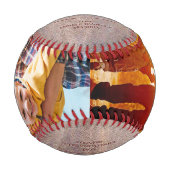 ヴィンテージレザープリント父の日フォトベースボール 野球ボール (正面)