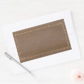 ヴィンテージレザールックプリント仕上げ:テンプレート 長方形シール (封筒)