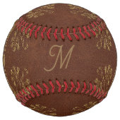 ヴィンテージレザールックモノグラムの- ソフトボール (裏面)