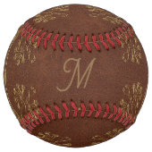 ヴィンテージレザールックモノグラムの- ソフトボール (正面)