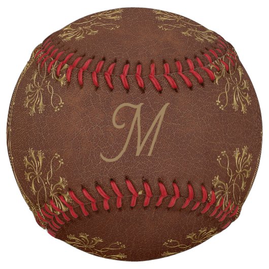 ヴィンテージレザールックモノグラムの- ソフトボール (正面)