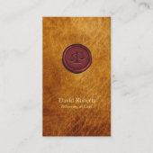 ヴィンテージレザーレッドワックス弁護士 名刺 (正面)