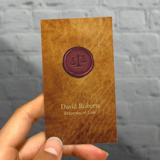 ヴィンテージレザーレッドワックス弁護士 名刺