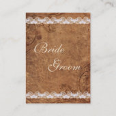 ヴィンテージレザー及びレーステーブル番号カード プレイスカード (裏面)