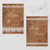 ヴィンテージレザー及びレーステーブル番号カード プレイスカード (正面/裏面)