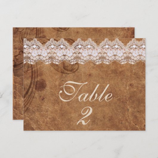 ヴィンテージレザー及びレーステーブル番号カード ポストカード (正面/裏面)