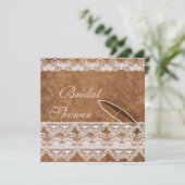 ヴィンテージレザー及びレースブライダルシャワー 招待状 (スタンド正面)