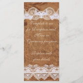 ヴィンテージレザー及びレースプログラムラックカード プログラム (裏面)