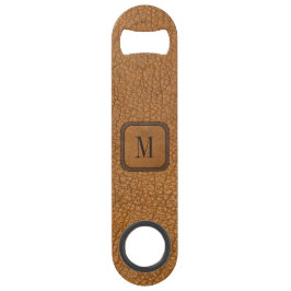 ヴィンテージレザー素朴カントリーウエスタンモノグラム スピード栓抜き