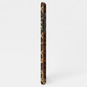 ヴィンテージレザー部族キリンアニマルプリント iPhoneケース (左側)