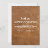 ヴィンテージレザー5フォト悔やみや弔慰メモリアル葬儀 サンキューカード (裏面)