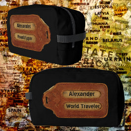 ヴィンテージレザーIDラベル化粧品 ドップキット