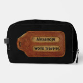 ヴィンテージレザーIDラベル化粧品 ドップキット (正面)