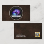 ヴィンテージレザーQRコード撮影名刺 名刺 (正面/裏面)