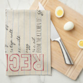 ヴィンテージレシピカードコーンブレッドレシピカスタマイズだ! キッチンタオル (四つ折り)