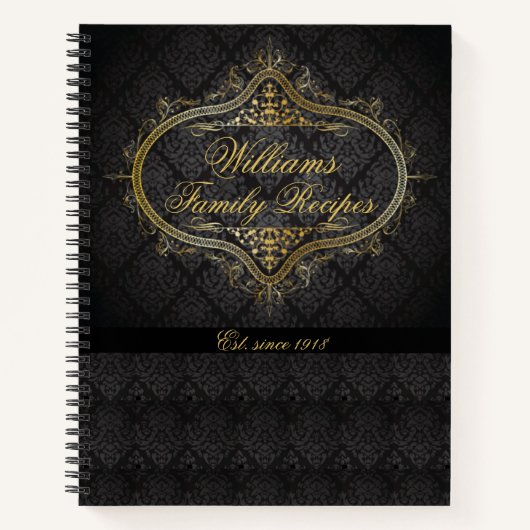 ヴィンテージレシピパーソナライズされた ノートブック (正面)