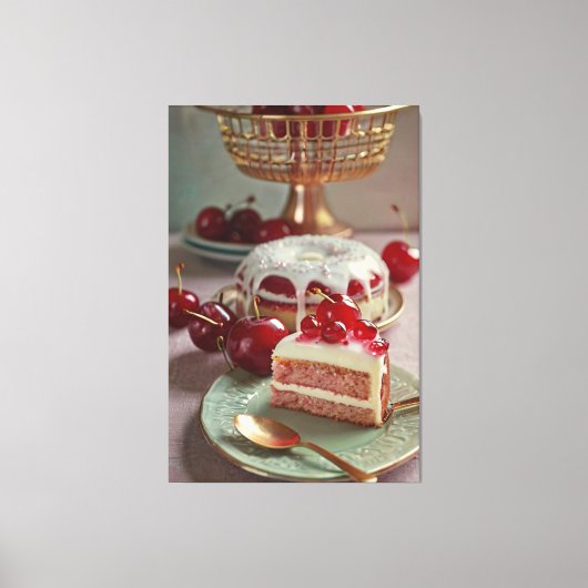 ヴィンテージレシピ調理師ブックイラストレーションキャンバス印刷 キャンバスプリント (正面)