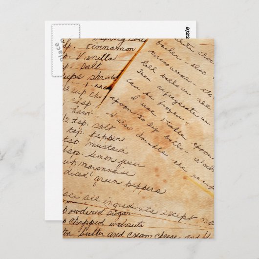 ヴィンテージレシピ ポストカード (正面/裏面)