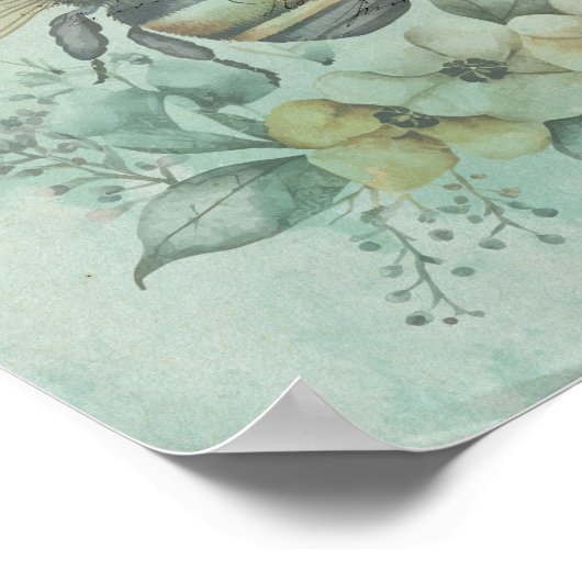 ヴィンテージレシートビーフラワータイポグラフィポスター ポスター (角)