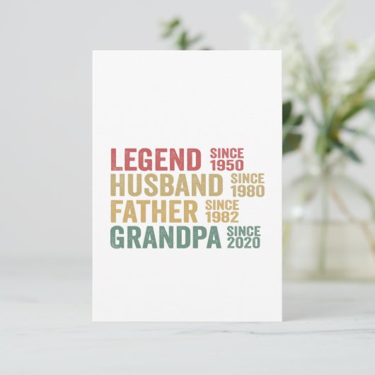 ヴィンテージレジェンド夫ファーザーグランドパ誕生日 サンキューカード (スタンド正面)